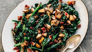 Wilted Spinach with Wild Mushrooms & Bacon