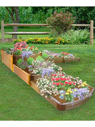 Classic Sienna Raised Garden Bed Split Waterfall Tri-level with 1" Boards