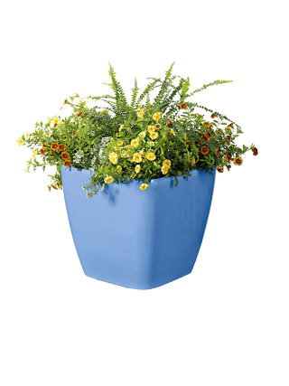 Viva Square Self-Watering Rolling Planter, 14" Diameter
