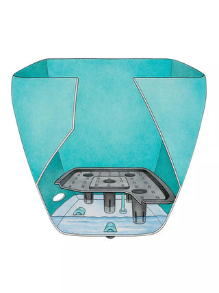 Viva Square Self-Watering Rolling Planter, 17.5" Diameter