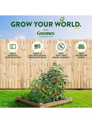 Cedar Raised Garden Bed, 4' x 4' x 6"