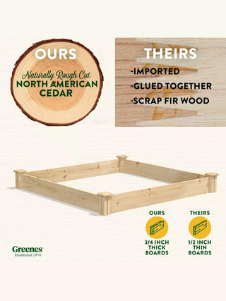 Cedar Raised Garden Bed, 4' x 4' x 6"
