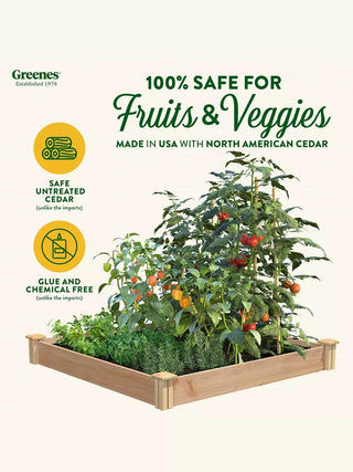 Cedar Raised Garden Bed, 4' x 4' x 6"