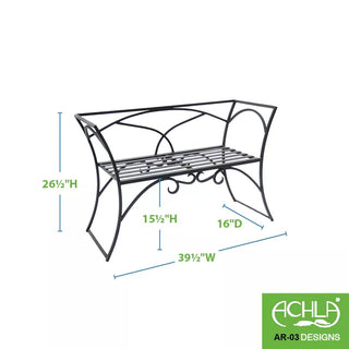 Achla Designs Wrought Iron Arbor Bench with Back