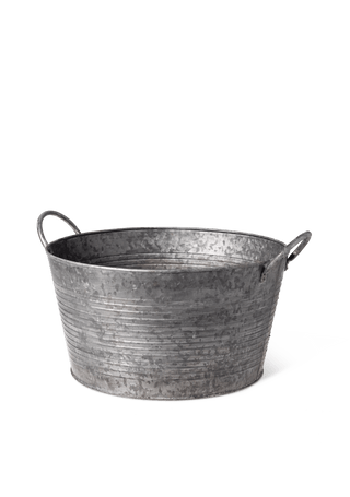 Galvanized Wash Basin Planters, Set of 2