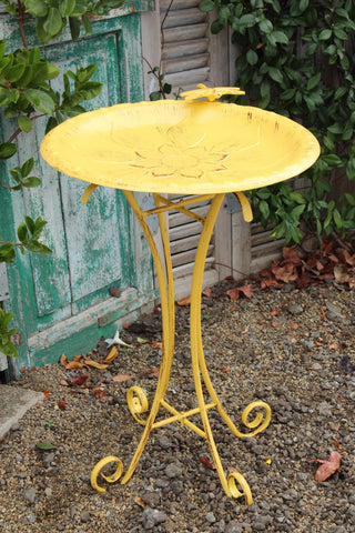 Vintage Floral Birdbath
