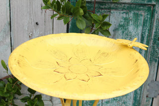Vintage Floral Birdbath