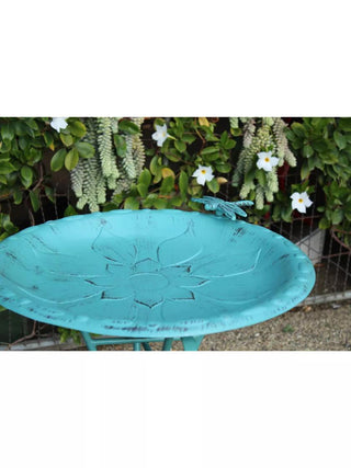 Vintage Floral Birdbath