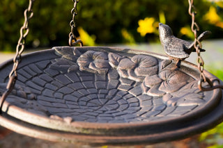 Floral Motif Hanging Birdbath