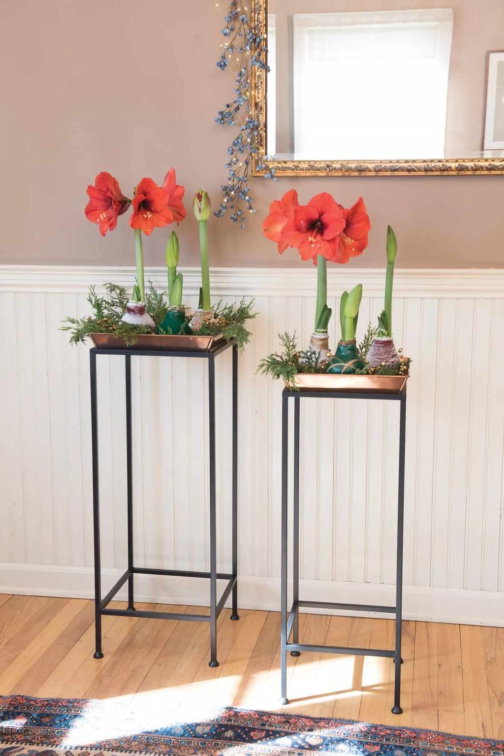 square plant pot stand Square Nesting Plant Stands with Copper Trays