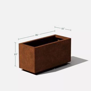Veradek Metallic Series Corten Steel Long Box Planters