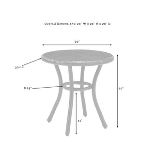 Crosley Palm Harbor Outdoor Wicker Round Side Table