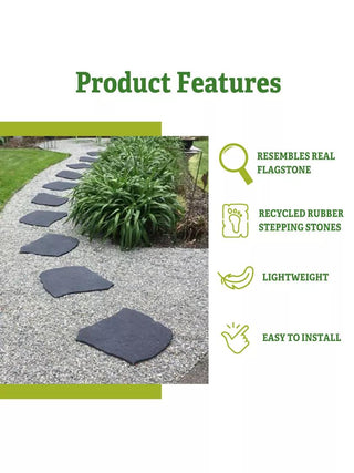 Recycled Rubber Flagstone Stepping Stone