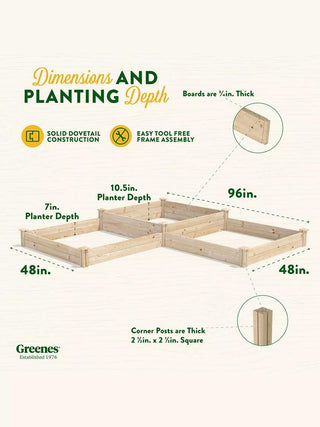 2-Tier Pine Raised Garden Bed, 4'x12'
