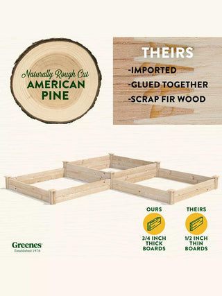 2-Tier Pine Raised Garden Bed, 4'x12'