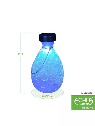Achla Designs Solar Crackle Glass Vase Lantern