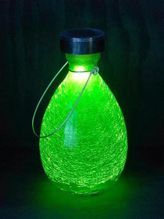 Achla Designs Solar Crackle Glass Vase Lantern