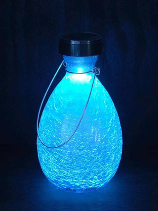 Achla Designs Solar Crackle Glass Vase Lantern