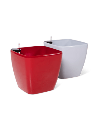 Viva Square Self-Watering Rolling Planter, 20" Diameter, Set of 2