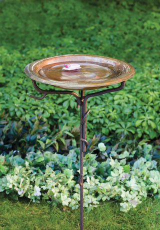 Copper and Twigs Birdbath