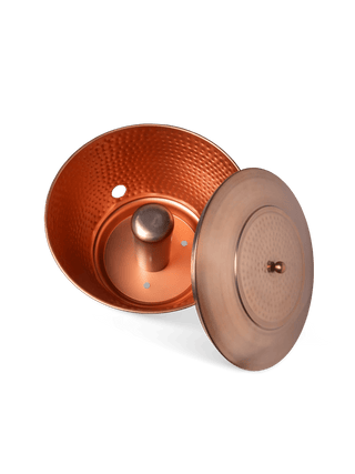 Hammered Copper Hose Pot with Lid