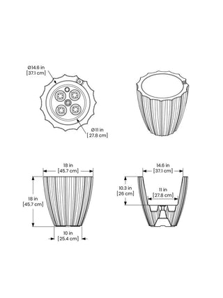 Sedona Round Planter, 18" Diameter