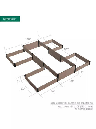 EverBloom Terraced H-Shape Garden Bed