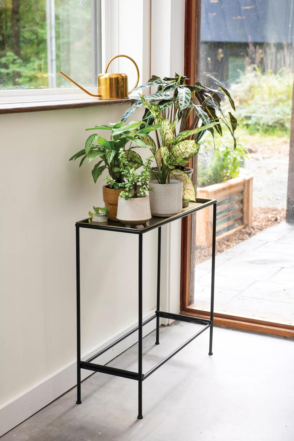 indoor plants table top Sleek And Slender Plant Stand Side Table