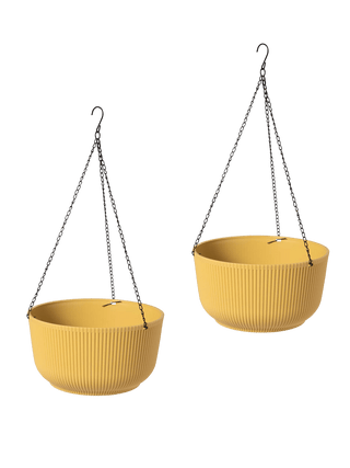 Self-Watering Ribbed Hanging Basket, 11", Set of 2