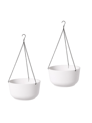 Self-Watering Ribbed Hanging Basket, 11", Set of 2
