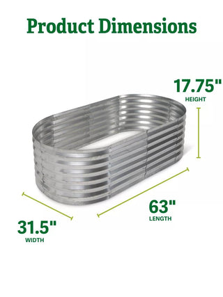 Oval Metal Raised Bed (17.75" D)