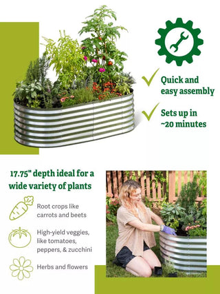 Oval Metal Raised Bed (17.75" D)