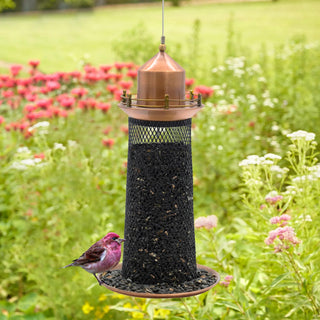 Copper Lighthouse Bird Feeder
