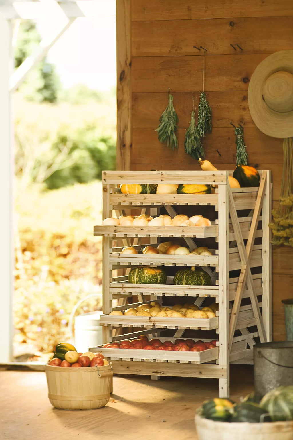 Casier De Rangement à Légumes 6 Tiroirs - Bois - 39-1/2 Pouces - Idéal Récolte