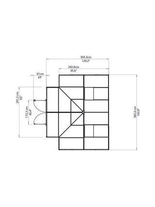 Canopia® by Palram Victory™ Orangery Garden Chalet/Greenhouse and Conservatory, 10' x 12'
