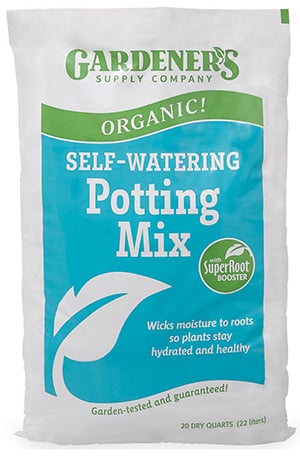 Potting soil for self-watering flower pots