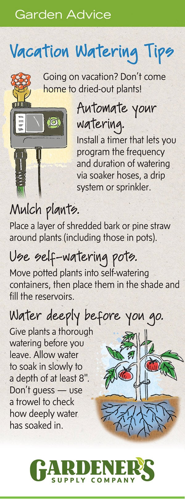 Tips for watering while away