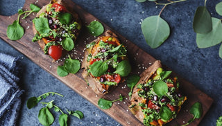 Nourishing Baked Sweet Potatoes with Kale-Seed Pesto