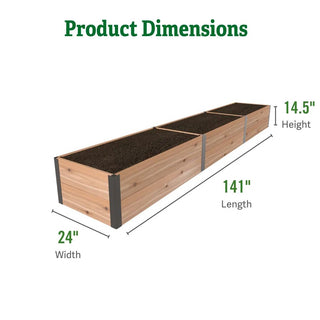 Deep Root Cedar Raised Beds, 2' Wide (14" D)