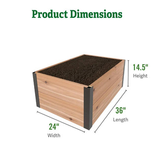 Deep Root Cedar Raised Beds, 2' Wide (14" D)