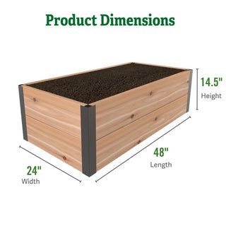 Deep Root Cedar Raised Beds, 2' Wide (14" D)