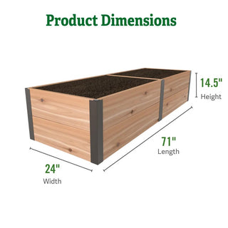 Deep Root Cedar Raised Beds, 2' Wide (14" D)