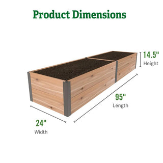 Deep Root Cedar Raised Beds, 2' Wide (14" D)