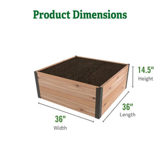 Deep Root Cedar Raised Beds, 3' Wide (14.5" D)