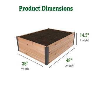 Deep Root Cedar Raised Beds, 3' Wide (14.5" D)