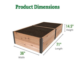 Deep Root Cedar Raised Beds, 3' Wide (14.5" D)