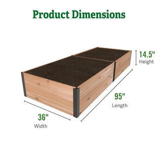 Deep Root Cedar Raised Beds, 3' Wide (14.5" D)