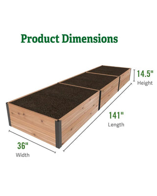Deep Root™ Cedar Raised Beds, 3' Wide (14.5" D)