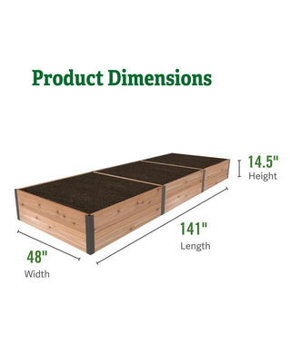 Deep Root™ Cedar Raised Beds, 4' Wide (14.5" D)