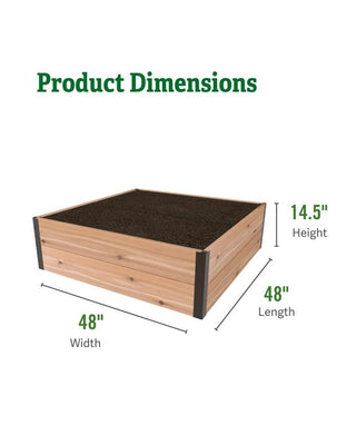 Deep Root™ Cedar Raised Beds, 4' Wide (14.5" D)